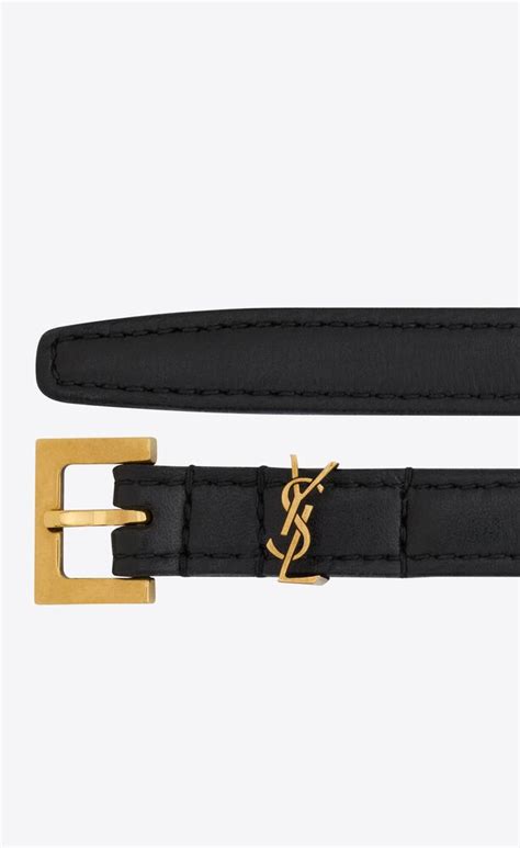 ysl 0400090908614|CASSANDRE extra thin belt in smooth leather.